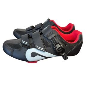 Peloton Shoes Womens 42/11 Original Cycling Sneakers Black Leather Hook And Loop